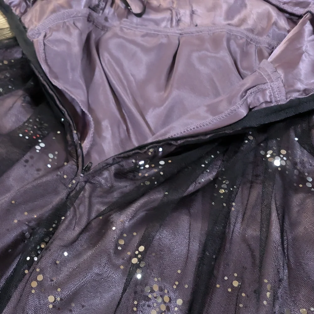 Whimsigoth Dark Fairy Celestial Glitter Halter Dress XS Y2K 2000s - Picture 9 of 15